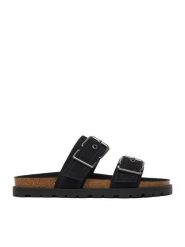 DeeZee Klapki CEO-HSCB25230318-2 Czarny. Czarne klapki damskie DeeZee, bez wzorów, z materiału, bez obcasa, bez zapięcia. Za 139.99 zł.