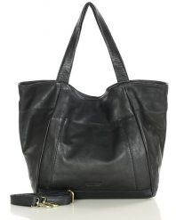 Shopperka MARCO MAZZINI czarna vs119a. Czarne shopper bag bez wzorów, ze skóry, na ramię, duże, bez dodatków. Za 521.55 zł.