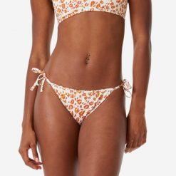 Dół kostiumu kąpielowego damski Decathlon Sandy Garou. Brązowe bikini OLAIAN, bez wzorów, z elastanu. Za 44.99 zł.