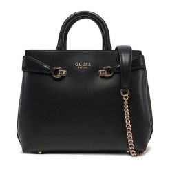Torebka Guess. Czarne kuferki damskie Guess, z aplikacjami, bez dodatków. Za 369.99 zł.
