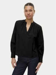Vero Moda Bluzka Fanni 10336937 Czarny Loose Fit. Czarne bluzki damskie Vero Moda, xs, bez wzorów, z bawełny, bez kołnierzyka, bez ramiączek. Za 129.99 zł.