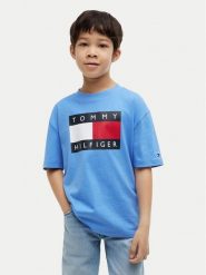 Tommy Hilfiger T-Shirt Heritage KB0KB10340 Niebieski Regular Fit. Niebieskie t-shirty i koszulki chłopięce Tommy Hilfiger, bez wzorów, z bawełny, bez kołnierzyka, bez ramiączek. Za 169.99 zł.