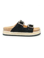 Mandel Skórzane klapki w kolorze czarnym rozmiar: 39. Czarne klapki damskie Mandel, bez wzorów, ze skóry, z otwartym noskiem, bez obcasa, bez zapięcia. Za 195.99 zł.