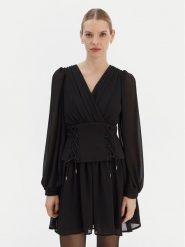 Rinascimento Sukienka koktajlowa CFC0126603003 Czarny Regular Fit. Czarne sukienki damskie Rinascimento, bez wzorów, z syntetyku, wizytowe, bez ramiączek. Za 669.99 zł.