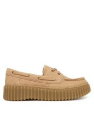 Clarks Półbuty Torhill Boat 26186301 Beżowy. Brązowe półbuty damskie Clarks, bez wzorów, ze skóry, bez obcasa, na płaskiej podeszwie, bez zapięcia. Za 519.99 zł.