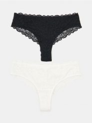 Majtki stringi z koronką 2 pack - wielobarwny. Stringi Sinsay, bez wzorów, z koronki. Za 19.99 zł.