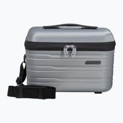 Kuferek podróżny American Tourister Beauty Case. Szare kuferki damskie American Tourister, bez wzorów, bez dodatków. Za 199.99 zł.