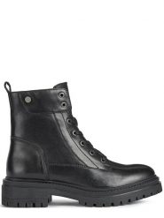 Geox Skórzane botki "Iridea" w kolorze czarnym rozmiar: 38. Czarne botki damskie Geox, z gumy, bez obcasa, bez zapięcia. Za 335.02 zł.