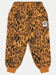 Mini Rodini Spodnie dresowe Basic Leopard 1000014313 Brązowy Regular Fit. Brązowe spodnie dresowe dziewczęce Mini Rodini, bez wzorów, z bawełny. Za 139.99 zł.