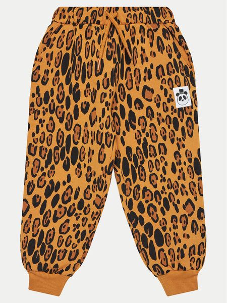 Mini Rodini Spodnie dresowe Basic Leopard 1000014313 Brązowy Regular Fit. Brązowe spodnie dresowe dziewczęce Mini Rodini, bez wzorów, z bawełny. Za 129.99 zł.