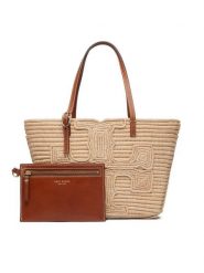 Tory Burch Torebka Ella 183825 Beżowy jasny. Brązowe shopper bag Tory Burch, bez wzorów, bez dodatków. Za 2,189.00 zł.