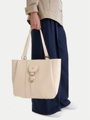 Beverly Hills Polo Club Torebka CEO-BHPC-C-025-09 Écru. Shopper bag Beverly Hills Polo Club, z materiału, bez dodatków. Za 229.99 zł.