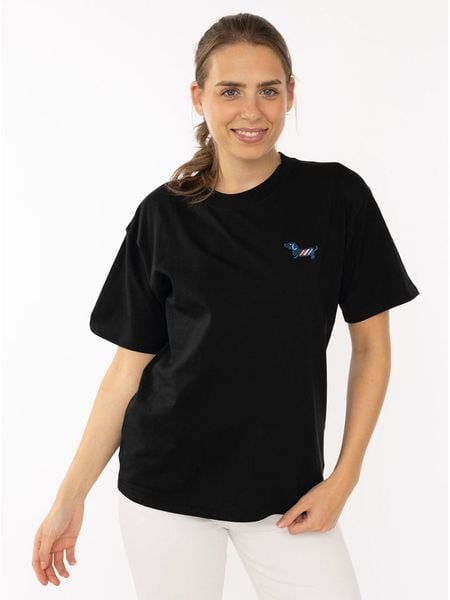 Zwillingsherz Koszulka w kolorze czarnym rozmiar: S/M. Czarne bluzki damskie Zwillingsherz, m, bez wzorów, z bawełny, bez kołnierzyka, bez ramiączek. Za 78.95 zł.