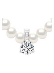 Pearline Naszyjnik z perłami i cyrkonią - dł. 42 cm rozmiar: onesize. Białe naszyjniki damskie Pearline, z cyrkonią, srebrne. Za 359.13 zł.