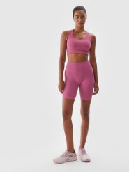 4F Legginsy kolarki treningowe damskie - fioletowe M/L. Czerwone legginsy damskie 4F, l, bez wzorów, z dzianiny. W wyprzedaży za 69.99 zł.