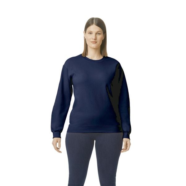 Bluza z okrągłym dekoltem Gildan Midweight Softstyle. Niebieskie bluzy damskie GILDAN, xl, bez wzorów, z bawełny, bez kaptura. Za 124.00 zł.