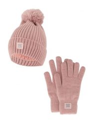 Zestaw zimowy dla kobiet - czapka + rękawiczki różowy. Czerwone czapki damskie HEAT KEEPER, na zimę, bez wzorów, z materiału. Za 134.32 zł.
