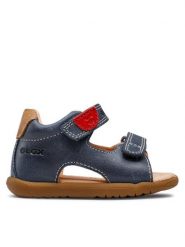 Geox Sandały B S.Macchia B. B B254VB 000CL C4002 Granatowy. Niebieskie sandały chłopięce Geox, ze skóry, bez zapięcia. Za 329.99 zł.