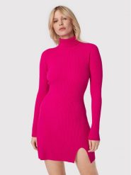 Kontatto Sukienka dzianinowa 3M7616 Różowy Slim Fit. Czerwone sukienki damskie Kontatto, bez wzorów, z dzianiny, bez ramiączek. Za 299.99 zł.