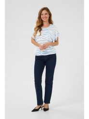 Kaffe Bluzka "Amber" w kolorze biało-błękitnym rozmiar: 40. Białe bluzki damskie Kaffe, s, bez wzorów, z wiskozy, klasyczne, bez kołnierzyka, bez ramiączek. Za 104.99 zł.