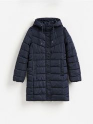 Pikowana kurtka - granatowy. Niebieskie kurtki damskie Reserved, l, bez wzorów, z tkaniny, bez kaptura. Za 159.99 zł.