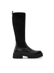 Caprice Kozaki 9-26509-43 Czarny. Czarne kozaki damskie Caprice, ze skóry, bez obcasa, na płaskiej podeszwie, bez zapięcia. Za 599.99 zł.
