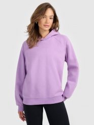 4F Bluza dresowa nierozpinana z kapturem damska - fioletowa L. Fioletowe bluzy damskie 4F, l, bez wzorów, z dresówki, z kapturem. Za 159.99 zł.