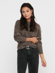 ONLY Sweter 15168705 Brązowy Regular Fit. Brązowe swetry klasyczne damskie Only, l, z syntetyku, bez kołnierzyka. Za 189.99 zł.