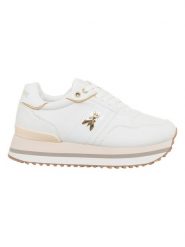 Patrizia Pepe Skórzane sneakersy w kolorze biało-jasnoróżowym rozmiar: 39. Białe obuwie sportowe damskie Patrizia Pepe, bez zapięcia. Za 308.18 zł.