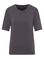 ELBSAND Koszulka "Siva" w kolorze szarym rozmiar: M. Szare bluzki damskie ELBSAND, m, bez wzorów, z bawełny, bez kołnierzyka, bez ramiączek. Za 73.99 zł.