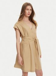 Weekend Max Mara Sukienka codzienna Mitico 2515221132 Beżowy Regular Fit. Brązowe sukienki damskie Weekend Max Mara, bez wzorów, z bawełny, bez ramiączek. Za 1,169.00 zł.