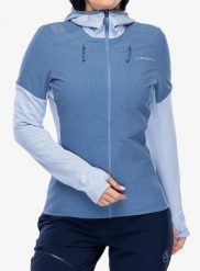 Bluza z kapturem damska La Sportiva Session Tech Hoody. Niebieskie bluzy damskie La Sportiva, l, bez wzorów, z materiału, z kapturem. Za 522.49 zł.