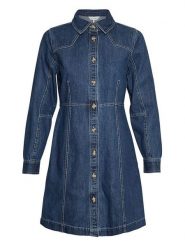 MOSS COPENHAGEN Sukienka dżinsowa "Dielle Emma" w kolorze granatowym rozmiar: S. Niebieskie sukienki damskie Moss Copenhagen, bez wzorów, z bawełny, bez ramiączek. Za 162.87 zł.