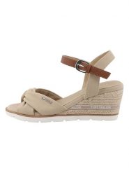 Tom Tailor Sandały w kolorze beżowym na koturnie rozmiar: 37. Brązowe sandały damskie Tom Tailor, bez wzorów, z otwartym noskiem, bez obcasa, na koturnie, bez zapięcia. Za 154.43 zł.