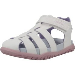 Sandały GEOX B SANDAL FUSBETTO GI Biały. Białe sandały damskie Geox, bez wzorów, z syntetyku, bez obcasa, bez zapięcia. Za 189.99 zł.