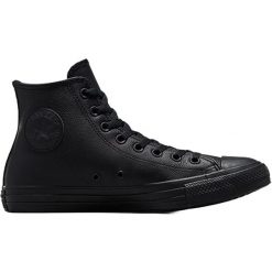 Trampki Converse Chuck Taylor HI Leather. Czarne trampki damskie Converse, bez wzorów, ze skóry, bez zapięcia. Za 360.35 zł.
