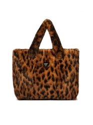 Guess Torebka W6RZ09 W3900 Brązowy. Brązowe shopper bag Guess, z aplikacjami, z materiału, bez dodatków. Za 399.99 zł.