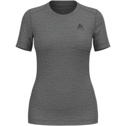Koszulka termoaktywna z krótkim rękawem damska Odlo MERINO 200. Szare koszulki damskie ODLO, m, bez wzorów, bez kołnierzyka, bez ramiączek. Za 277.99 zł.
