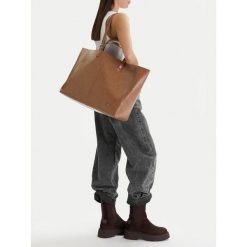 Torebka G-Star Raw. Brązowe shopper bag G-Star Raw, bez wzorów, bez dodatków. Za 299.99 zł.