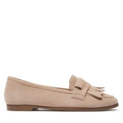 Lordsy Tamaris. Brązowe półbuty damskie Tamaris, bez wzorów, bez obcasa, bez zapięcia. Za 296.99 zł.