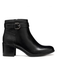 Geox Skórzane botki "New Asheel" w kolorze czarnym rozmiar: 36. Czarne botki damskie Geox, ze skóry, eleganckie, bez obcasa, bez zapięcia. Za 290.57 zł.