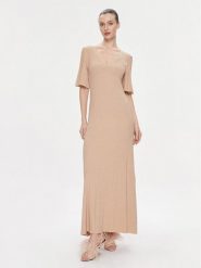 TWINSET Sukienka dzianinowa 241TP3402 Beżowy Regular Fit. Brązowe sukienki damskie Twinset, bez wzorów, z dzianiny, bez ramiączek. Za 1,009.00 zł.