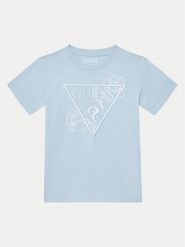 Guess T-Shirt L5GI09 K8HM4 Błękitny Regular Fit. Niebieskie t-shirty i koszulki chłopięce Guess, z aplikacjami, z bawełny, bez kołnierzyka, bez ramiączek. Za 79.99 zł.