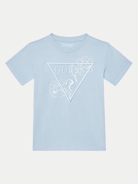Guess T-Shirt L5GI09 K8HM4 Błękitny Regular Fit. Niebieskie t-shirty i koszulki chłopięce Guess, z aplikacjami, z bawełny, bez kołnierzyka, bez ramiączek. Za 69.99 zł.
