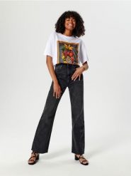 Jeansy flare - szary. Szare jeansy damskie Sinsay. Za 79.99 zł.
