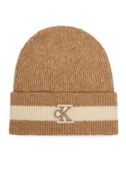 Calvin Klein Czapka LV04F8100G Beżowy. Brązowe czapki damskie Calvin Klein, na zimę, bez wzorów, z poliesteru. Za 209.99 zł.