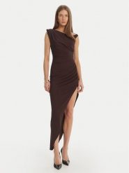 Elisabetta Franchi Sukienka koktajlowa AB-906-61E2-450 Brązowy Regular Fit. Brązowe sukienki damskie Elisabetta Franchi, bez wzorów, z wiskozy, wizytowe, bez ramiączek. Za 1,919.00 zł.