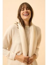 Perfect Cashmere Kaszmirowy szal "Lea" w kolorze kremowym - 180 x 30 cm rozmiar: onesize. Brązowe szaliki damskie Perfect Cashmere, bez wzorów, z kaszmiru. Za 417.70 zł.