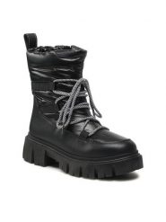 Jenny Fairy Trzewiki HY211257 Czarny. Czarne botki damskie Jenny Fairy, z materiału, bez obcasa, na płaskiej podeszwie, bez zapięcia. Za 107.98 zł.