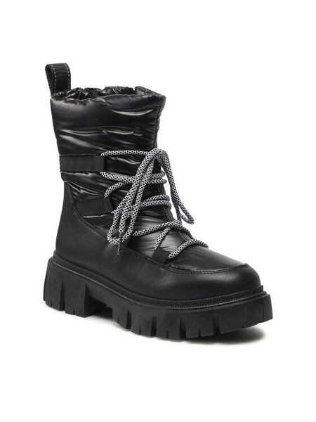 Jenny Fairy Trzewiki HY211257 Czarny. Czarne botki damskie Jenny Fairy, z materiału, bez obcasa, na płaskiej podeszwie, bez zapięcia. Za 107.98 zł.